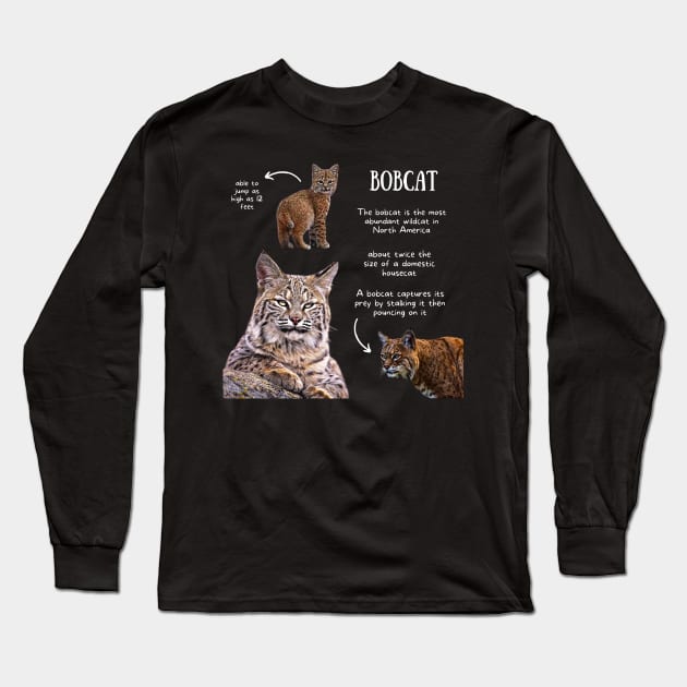 Animal Facts - Bobcat Long Sleeve T-Shirt by Animal Facts and Trivias